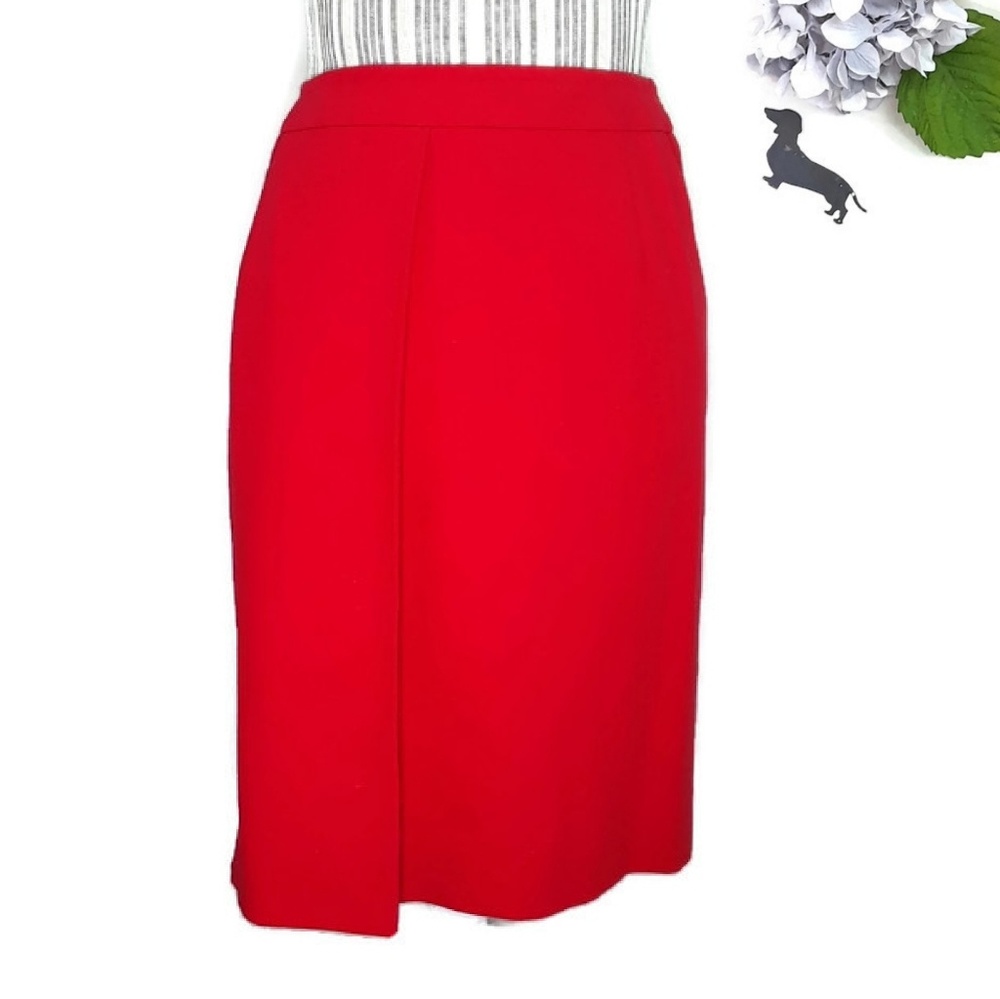 Carlisle vintage red wool pencil skirt. Sz 8